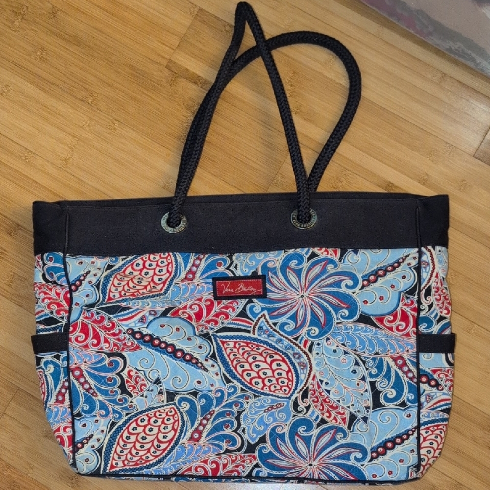 Vera Bradley Red and Blue Paisley Tote
